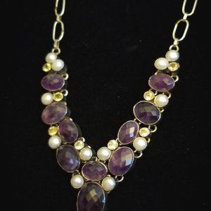 Amethyst Citrine and Pearl Necklace